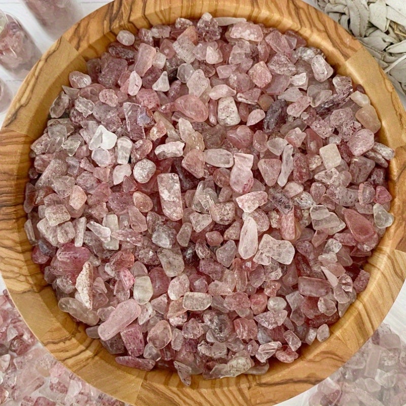Fish Tank Gravel - 5-9mm Natural Strawberry Quartz Crafts Tumbled